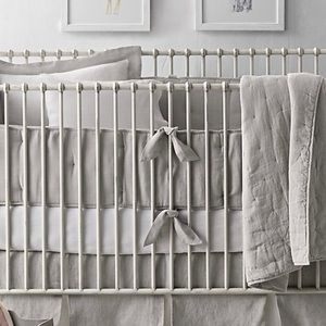 Restoration Hardware toddler blanket and lumbar pillow cover in Flax Linen